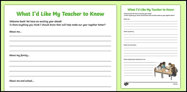 5 Things I Want My Teacher To Know About Me