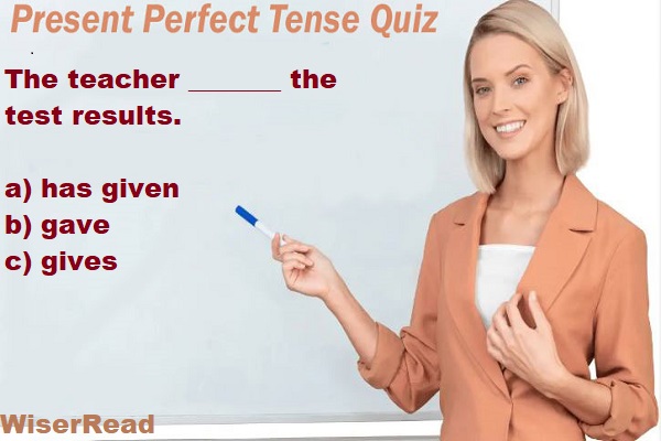 Present perfect tense quiz