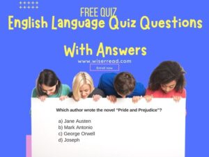 English Language Quiz Questions With Answers