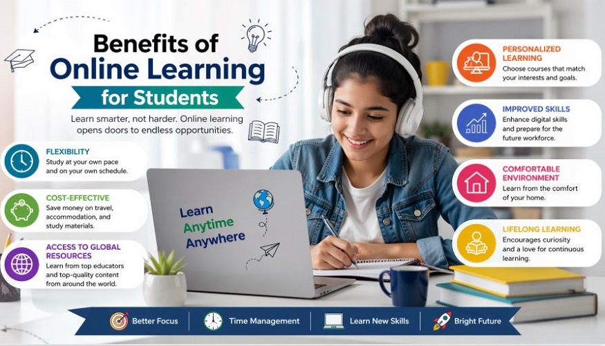 Benefits of online learning for students
