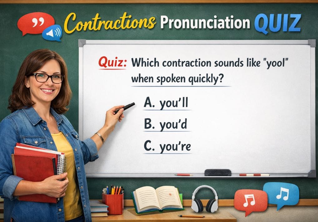 Contractions Pronunciation quiz